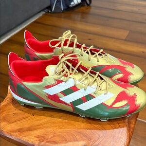 Adidas Gamemode FG Gold and Red Soccer Cleats